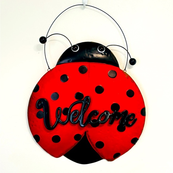Red Ladybug Welcome Sign NEW - Picture 2 of 3